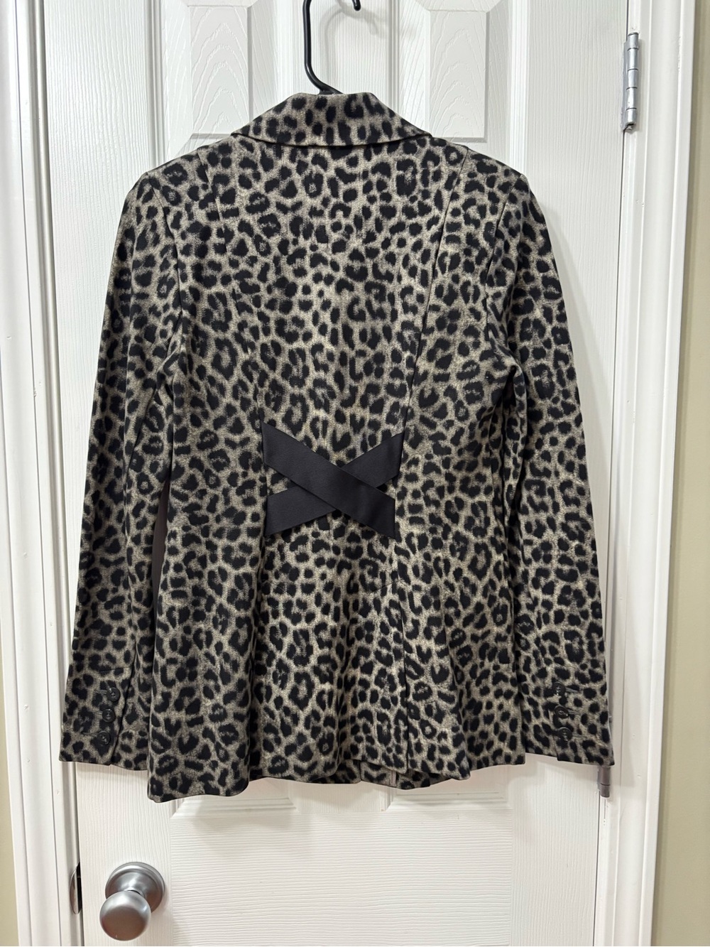 CAbi Leopard-Print Tailored Blazer in Taupe and Black Style #3373 Women’s Sz 0 - Picture 7 of 8